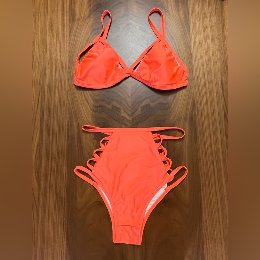Brand New Sexy Strappy High Waist Bikini Swim Set